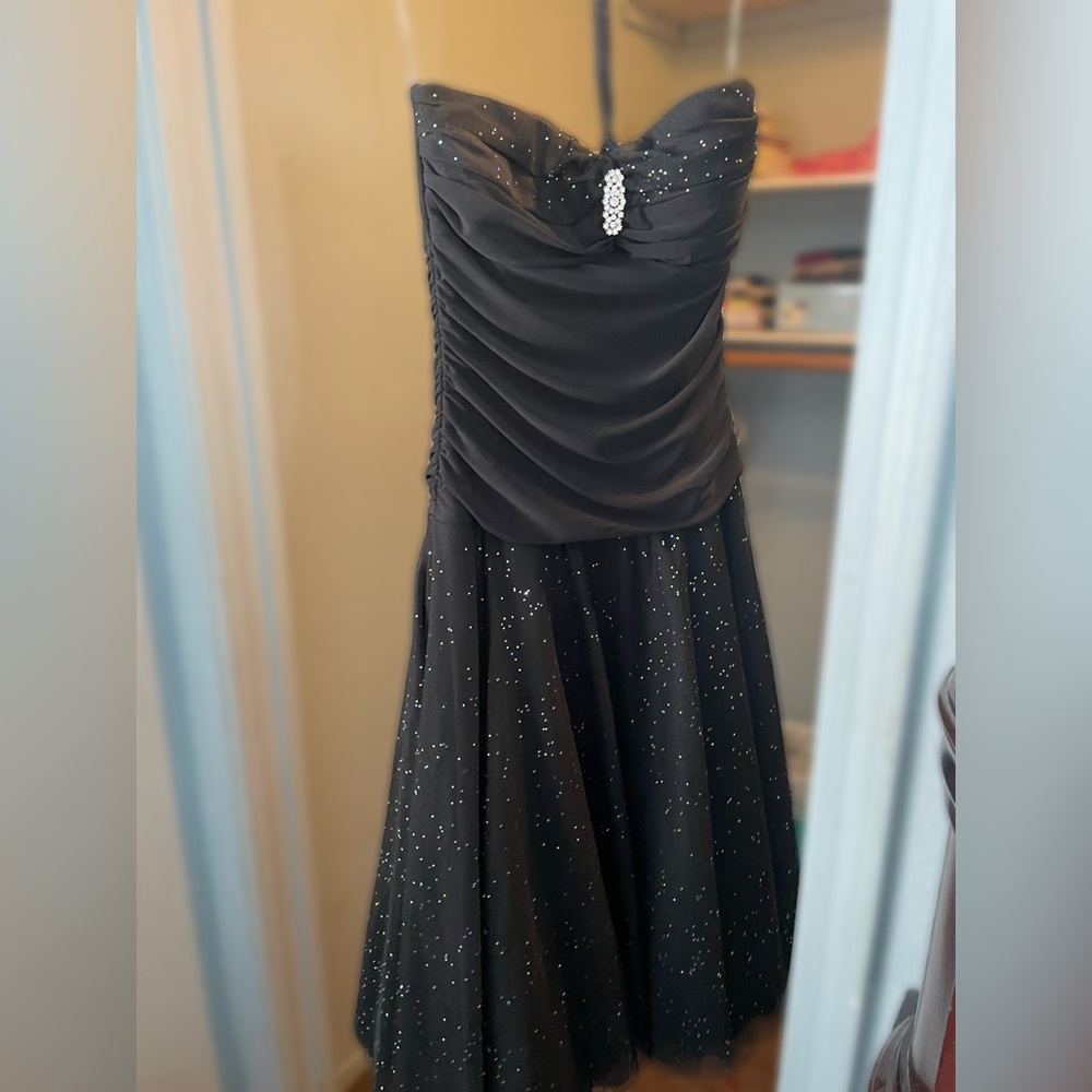Black halter prom dress